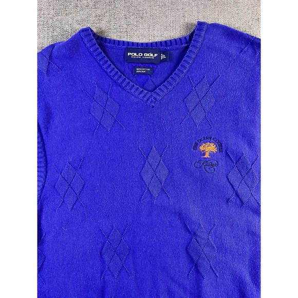 Polo Golf Ralph Lauren Vest Men's L The Ocean Course Kiawah Silk Blend Purple - Picture 2 of 9